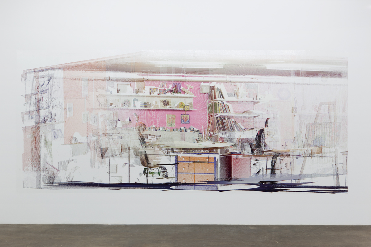 kbo-Isar-Amper-Klinikum, Kunsttherapie II (kbo Isar-Amper Clinic, Art Therapy II), 2015. Digital print on clear film. 83 x 192 ⅜ inches.