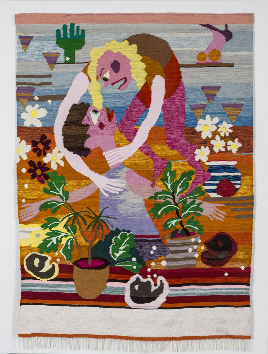 Christina Forrer, Two People Fighting, 2014. Wool, cotton, and linen. Private Collection, Los Angeles.