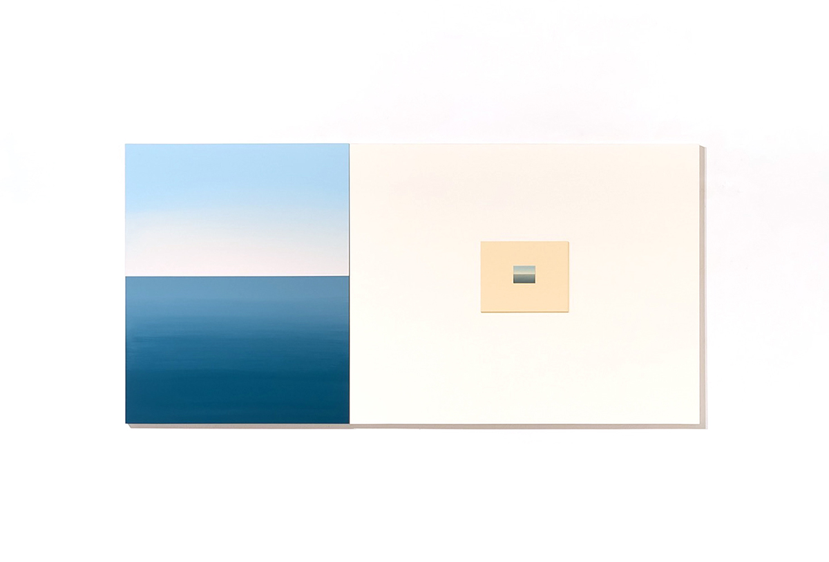 Diti Almog, With Sea and Sky, 2014 and May Afternoon on May Morning, 2014. Acrylic on Aircraft plywood. Courtesy of the artist.