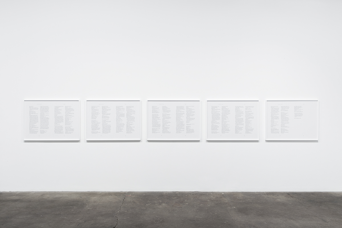 Index (With Feeling), 2015. Framed digital c-print, A-Z in 9 double page spreads. 30 x 40 inches each.