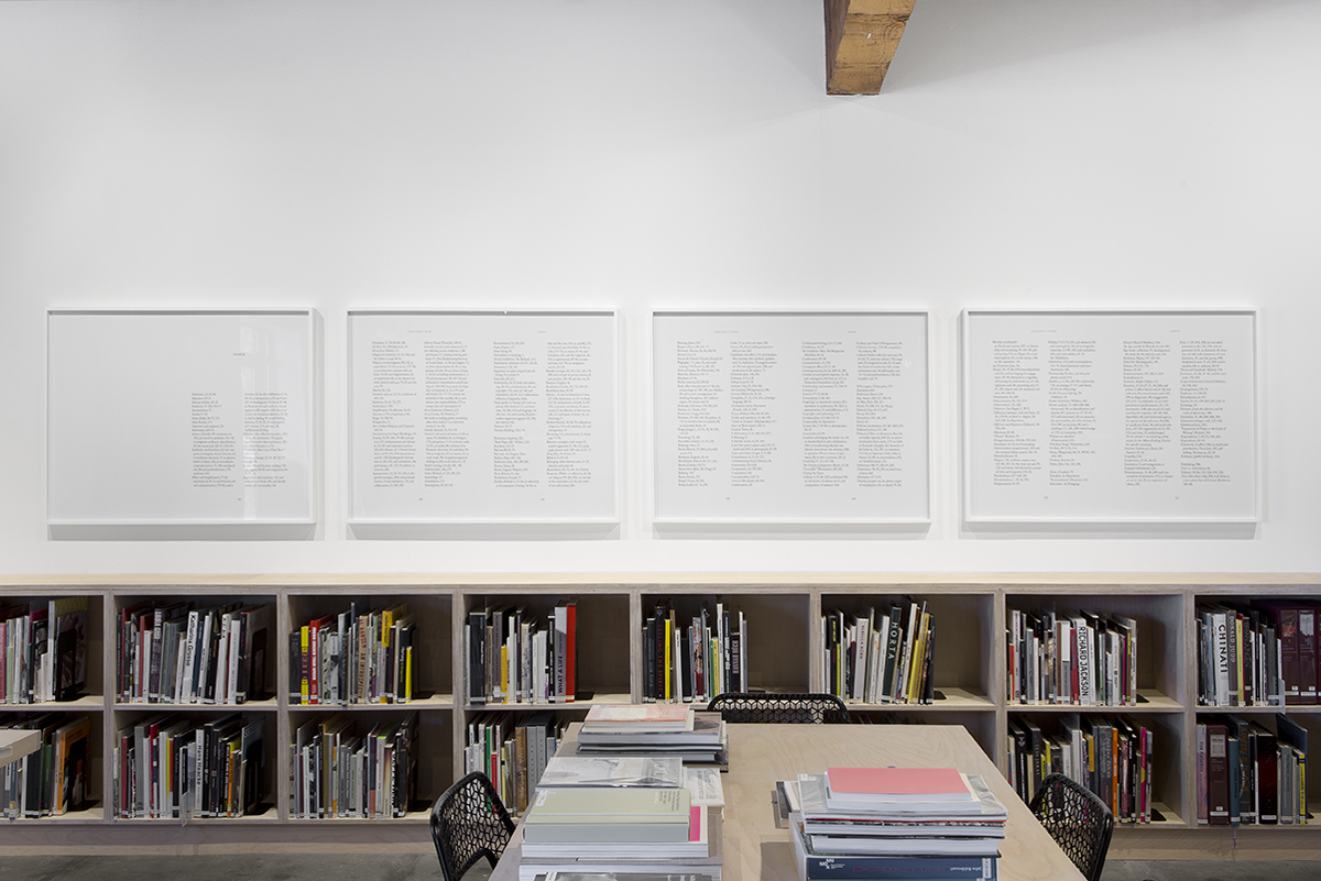 Index (With Feeling), 2015. Framed digital c-print, A-Z in 9 double page spreads. 30 x 40 inches each.
