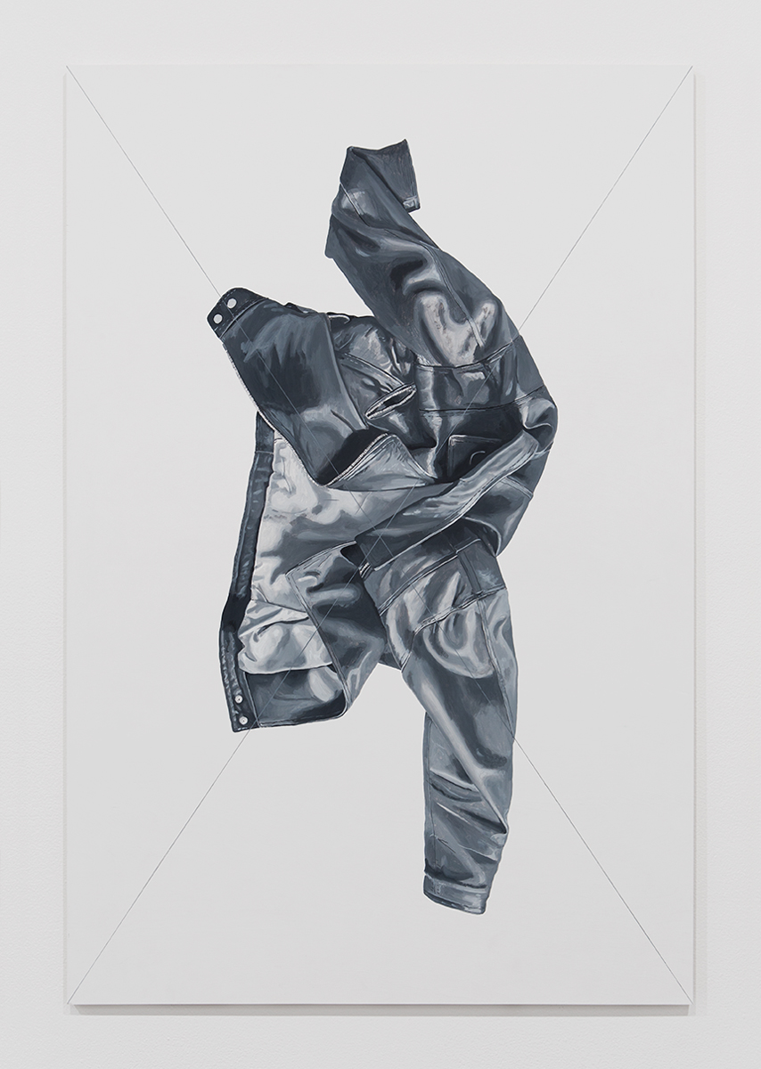 Jacket Panel (2), 2014. Acrylic and flashe on multiplex wood. 53 ⅛ x 35 ⅜ inches. © Mathew Gallery, Berlin - Photo, Gunter Lepkowski.