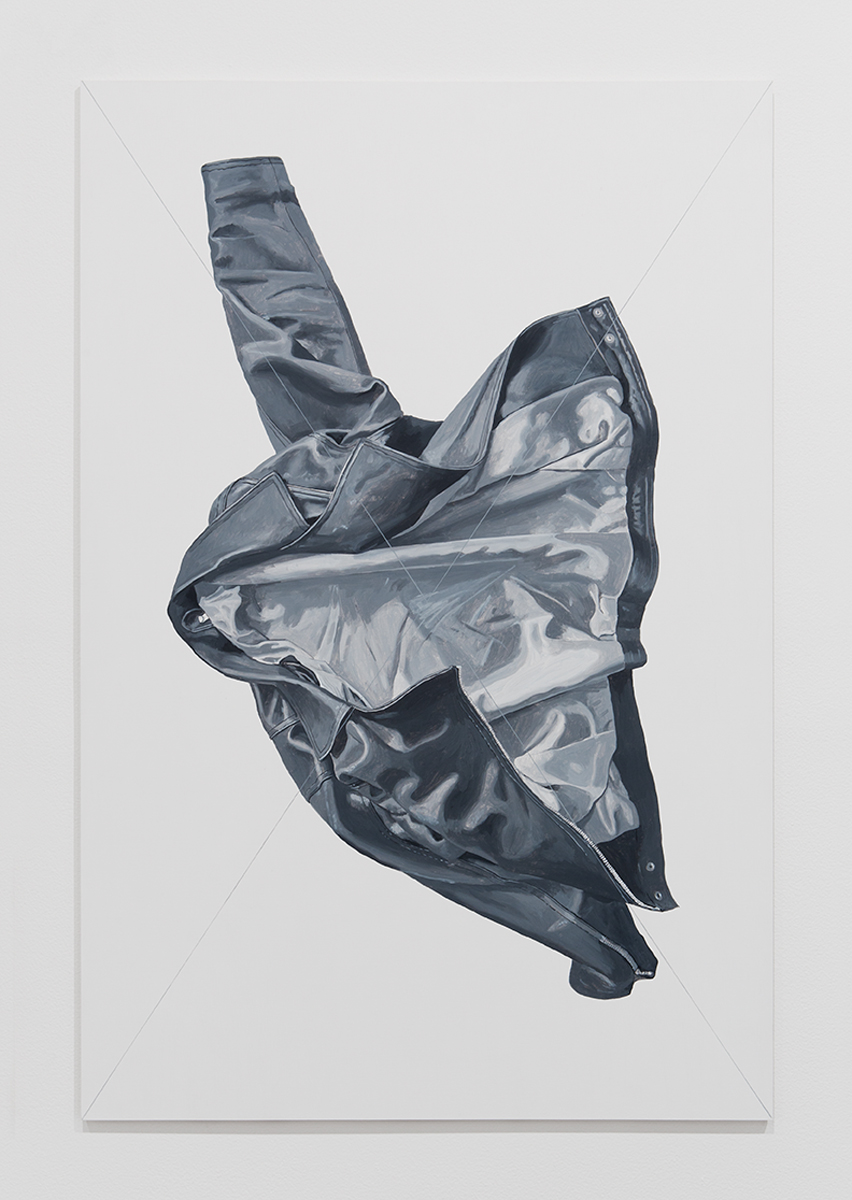 Jacket Panel (5), 2014. Acrylic and flashe on multiplex wood. 53 ⅛ x 35 ⅜ inches. © Mathew Gallery, Berlin - Photo, Gunter Lepkowski.