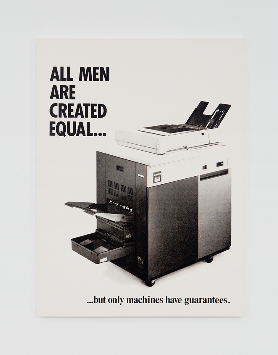 All men are created equal..., 1982. Silver gelatin photograph on board. 39 ¾ x 29 ¾ inches.