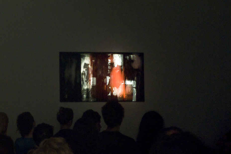 Raha Raissnia, Lapsus, 2010. Performance with 35mm slides, 16mm film, paintings. Tapes by Charles Curtis.