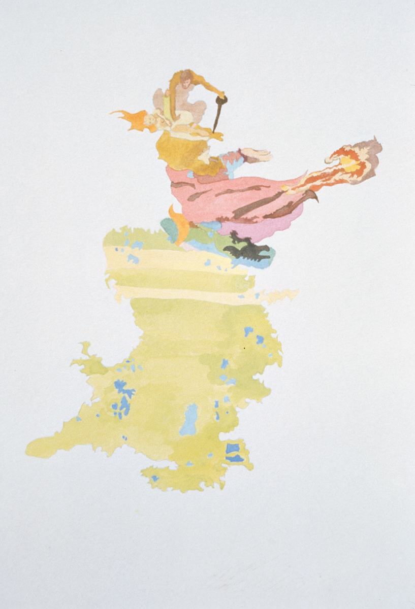 Santiago Cucullu, “A Touch of Autumn has existed across time, often dormant, its potential often remains undiscovered.”, 2001. Watercolor on paper. 19 ¼ x 12 ½ inches.